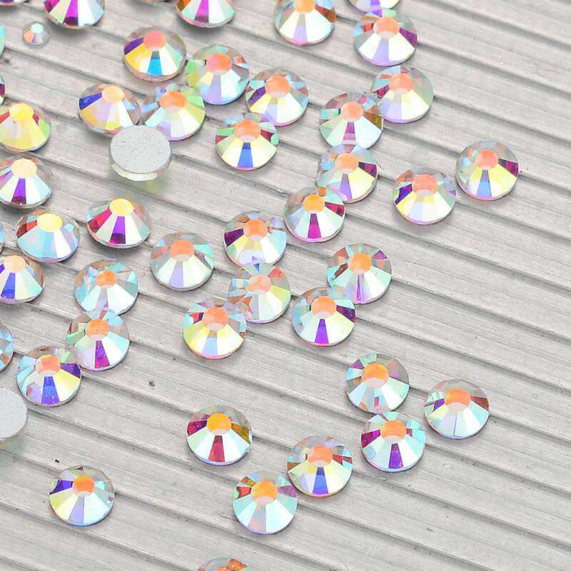 Crystal Ab Rhinestone Crystal AB Glass Flat Back Rhinestones In Bulk – WholesaleRhinestone