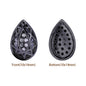 Drop Shape Hematite Plated High-Quality Sew-on Alloy Charms Inlaid Cubic Zirconia WholesaleRhinestone