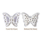 Butterfly Shape Silver Plated High-Quality Sew-on Alloy Charms Inlaid Cubic Zirconia WholesaleRhinestone