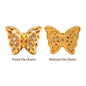 Butterfly Shape Golden Plated High-Quality Sew-on Alloy Charms Inlaid Cubic Zirconia WholesaleRhinestone