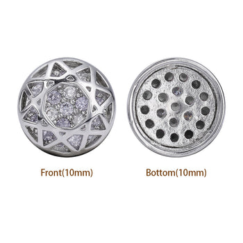 Mixed Colors Round Shape Imitation Rhodium Plated High-Quality Sew-on Alloy Charms Inlaid Cubic Zirconia WholesaleRhinestone
