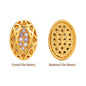Oval Shape Golden Plated High-Quality Sew-on Alloy Charms Inlaid Cubic Zirconia WholesaleRhinestone