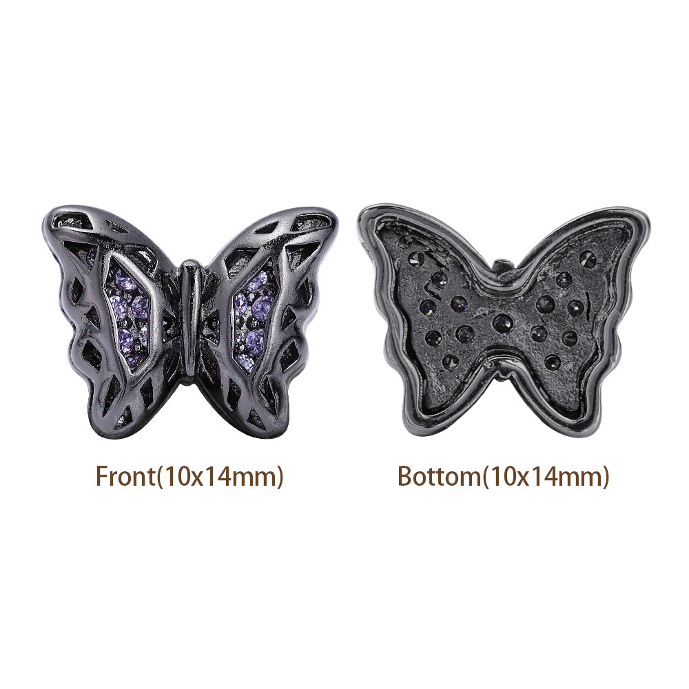 Forma di farfalla Ematite Placcata in lega di cucitura di alta qualità Incaninari intarsiati cubici zirconia