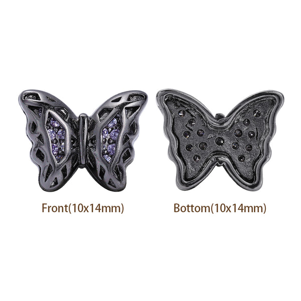 Forma di farfalla Ematite Placcata in lega di cucitura di alta qualità Incaninari intarsiati cubici zirconia