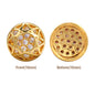 Round Shape Golden Plated High-Quality Sew-on Alloy Charms Inlaid Cubic Zirconia WholesaleRhinestone
