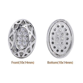 Mixed Colors Oval Shape Imitation Rhodium Plated High-Quality Sew-on Alloy Charms Inlaid Cubic Zirconia WholesaleRhinestone