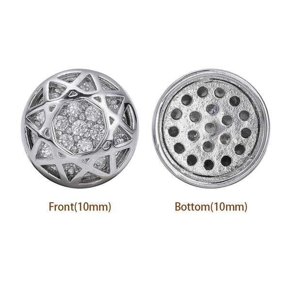 Round Shape Imitation Rhodium Plated High-Quality Sew-on Alloy Charms Inlaid Cubic Zirconia WholesaleRhinestone