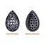 Drop Shape Hematite Plated High-Quality Sew-on Alloy Charms Inlaid Cubic Zirconia WholesaleRhinestone