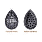 Drop Shape Hematite Plated High-Quality Sew-on Alloy Charms Inlaid Cubic Zirconia WholesaleRhinestone