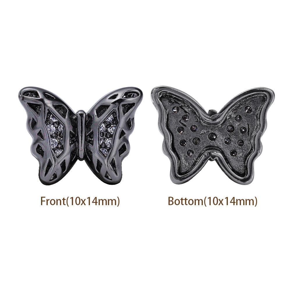 Forma di farfalla Ematite Placcata in lega di cucitura di alta qualità Incaninari intarsiati cubici zirconia
