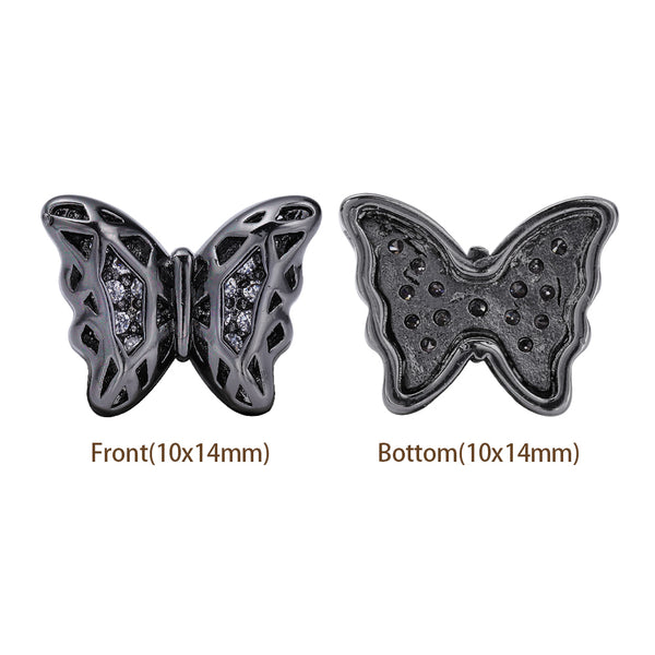 Forma di farfalla Ematite Placcata in lega di cucitura di alta qualità Incaninari intarsiati cubici zirconia