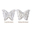 Butterfly Shape Silver Plated High-Quality Sew-on Alloy Charms Inlaid Cubic Zirconia WholesaleRhinestone