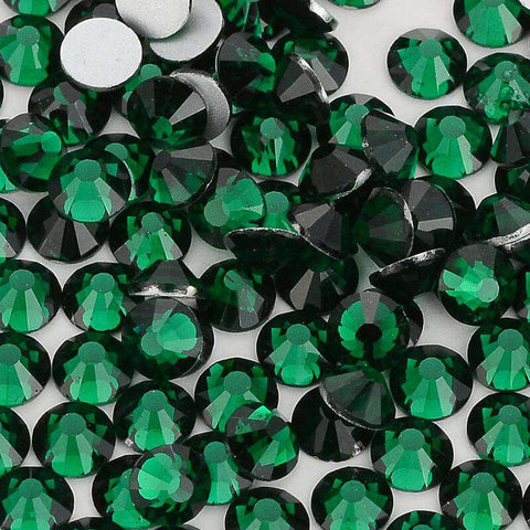 Dark Green Glass FlatBack Rhinestones Sliver Back WholesaleRhinestone