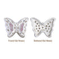 Butterfly Shape Silver Plated High-Quality Sew-on Alloy Charms Inlaid Cubic Zirconia WholesaleRhinestone