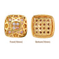 Cushion Square Shape Golden Plated High-Quality Sew-on Alloy Charms Inlaid Cubic Zirconia WholesaleRhinestone