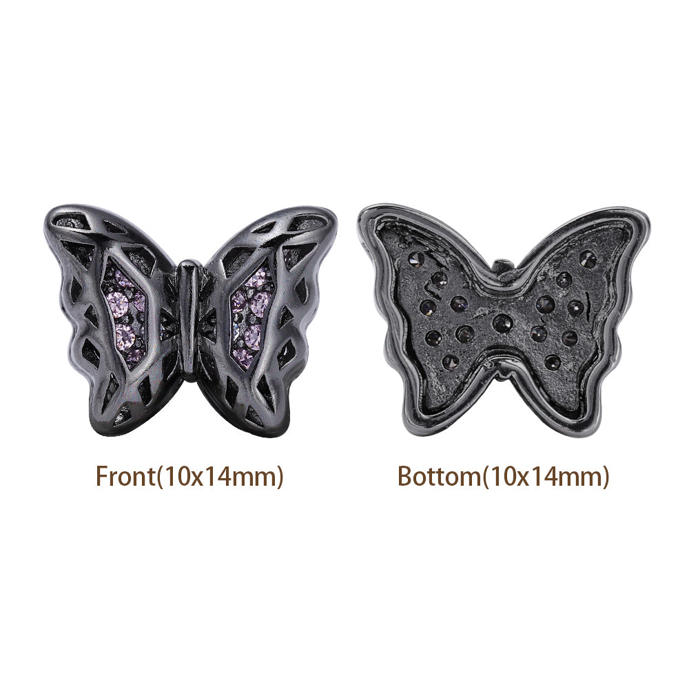 Forma di farfalla Ematite Placcata in lega di cucitura di alta qualità Incaninari intarsiati cubici zirconia