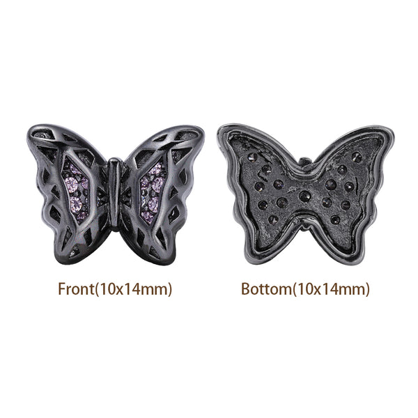 Forma di farfalla Ematite Placcata in lega di cucitura di alta qualità Incaninari intarsiati cubici zirconia