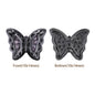 Mixed Colors Butterfly Shape Hematite Plated High-Quality Sew-on Alloy Charms Inlaid Cubic Zirconia WholesaleRhinestone