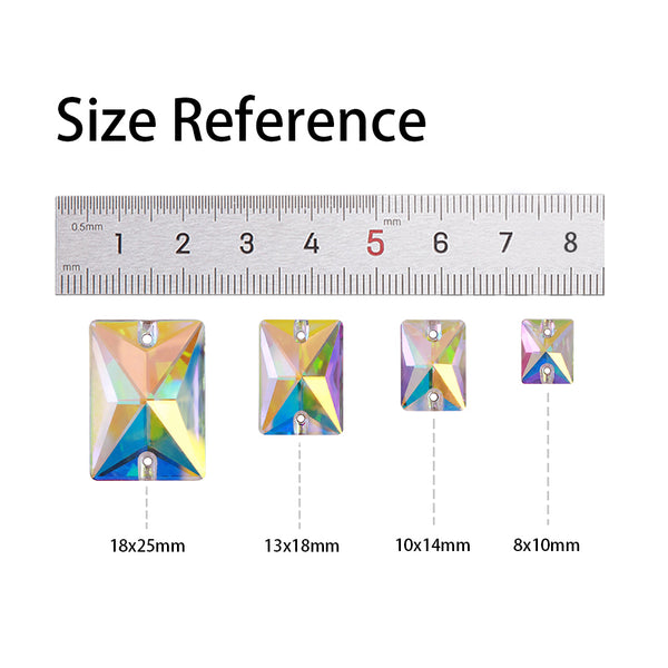 Crystal AB Rectangle Shape High Quality Glass Sew-on Rhinestones WholesaleRhinestone