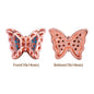 Mixed Colors Butterfly Shape Rose Gold plated High-Quality Sew-on Alloy Charms Inlaid Cubic Zirconia WholesaleRhinestone