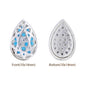 Drop Shape Silver Plated High-Quality Sew-on Alloy Charms Inlaid Cubic Zirconia WholesaleRhinestone