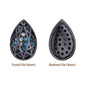 Drop Shape Hematite Plated High-Quality Sew-on Alloy Charms Inlaid Cubic Zirconia WholesaleRhinestone