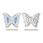 Butterfly Shape Silver Plated High-Quality Sew-on Alloy Charms Inlaid Cubic Zirconia WholesaleRhinestone
