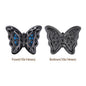 Mixed Colors Butterfly Shape Hematite Plated High-Quality Sew-on Alloy Charms Inlaid Cubic Zirconia WholesaleRhinestone