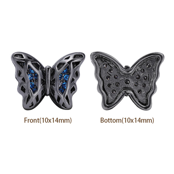 Forma di farfalla Ematite Placcata in lega di cucitura di alta qualità Incaninari intarsiati cubici zirconia
