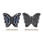 Mixed Colors Butterfly Shape Hematite Plated High-Quality Sew-on Alloy Charms Inlaid Cubic Zirconia WholesaleRhinestone