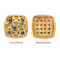 Cushion Square Shape Golden Plated High-Quality Sew-on Alloy Charms Inlaid Cubic Zirconia WholesaleRhinestone