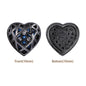 Heart Shape Hematite Plated High-Quality Sew-on Alloy Charms Inlaid Cubic Zirconia WholesaleRhinestone