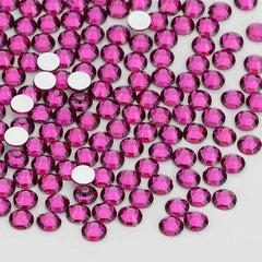 Fuchsia Glass FlatBack Rhinestones Silver Back WholesaleRhinestone