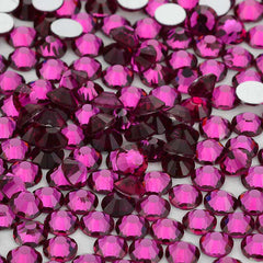 Fuchsia Glass FlatBack Rhinestones Silver Back WholesaleRhinestone