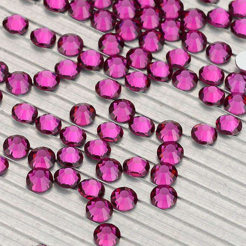 Fuchsia Glass FlatBack Rhinestones Silver Back WholesaleRhinestone