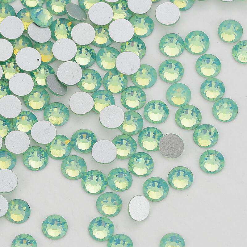 Green Opal Glass FlatBack Rhinestones Silver Back WholesaleRhinestone