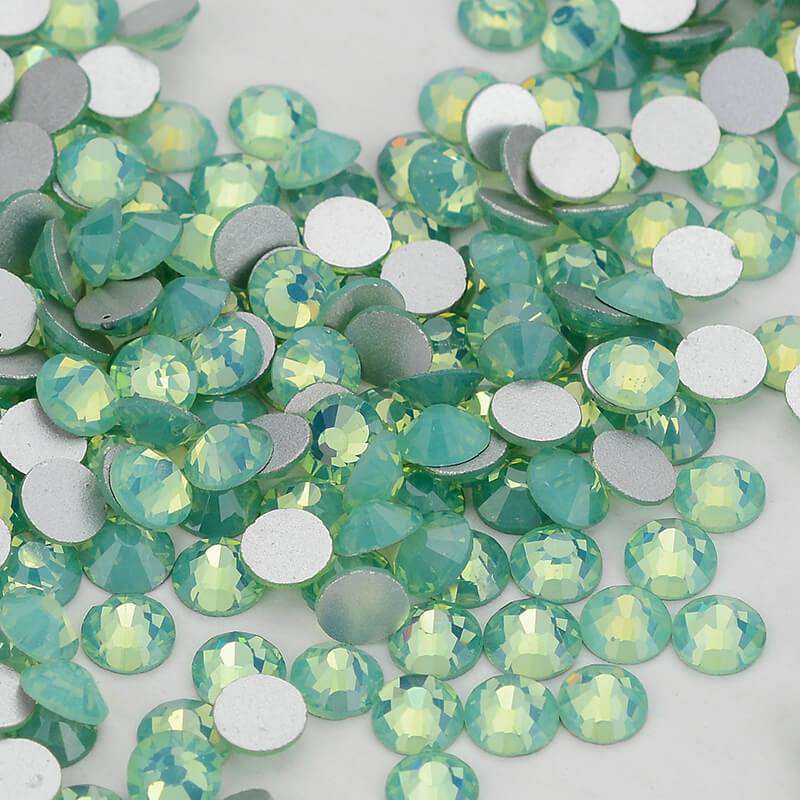 Green Opal Glass FlatBack Rhinestones Silver Back WholesaleRhinestone