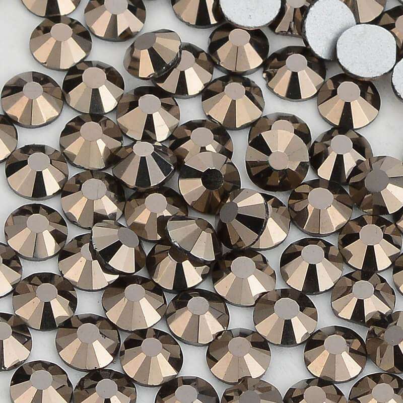 Hematite Glass FlatBack Rhinestones Silver Back WholesaleRhinestone