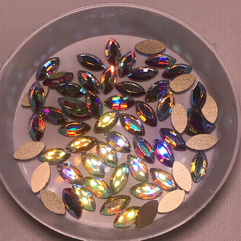 Navette Shape Crystal AB Flat Back Fancy Rhinestones WholesaleRhinestone