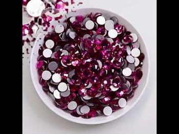 Fuchsia Glass FlatBack Rhinestones In Bulk