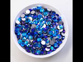 Capri Blue AB Glass FlatBack Rhinestones In Bulk