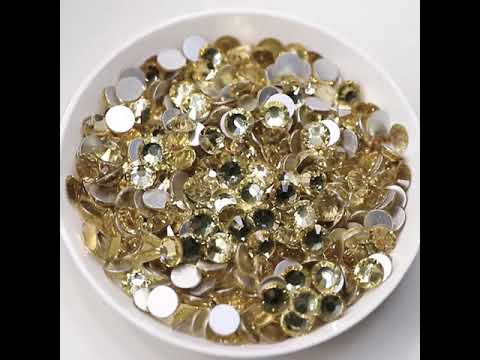 Light Yellow Glass FlatBack Rhinestones In Bulk