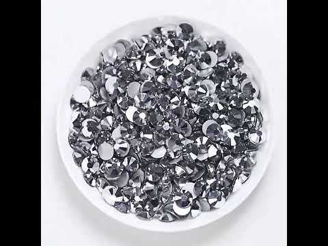Sølvglas fladback rhinestones i bulk