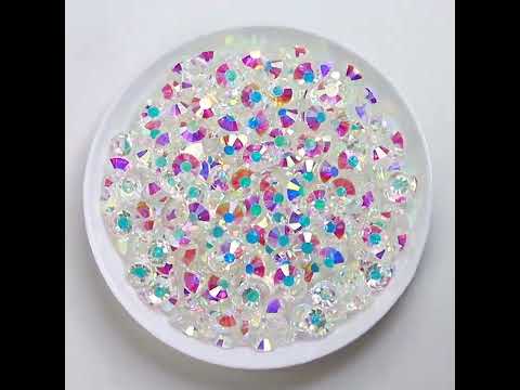 Crystal AB Unfoiled Glass Flat Back Rhinestones