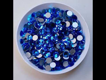Capri Blue Glass FlatBack Rhinestones In Bulk