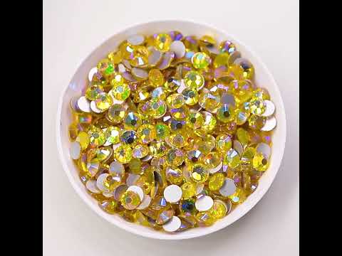 Citrine AB Glass FlatBack Rhinestones In Bulk