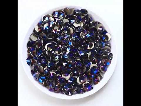 Violet Effect Glass FlatBack Rhinestones Golden Back