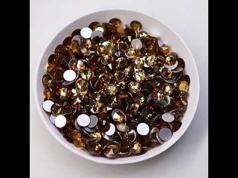 Light Colorado Topaz Glass FlatBack Rhinestones Sliver Back