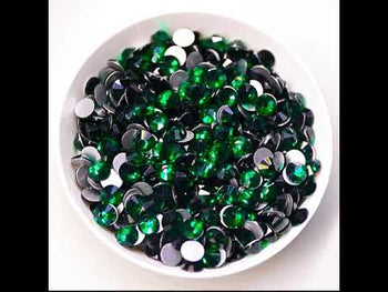 Dark Green Glass FlatBack Rhinestones In Bulk