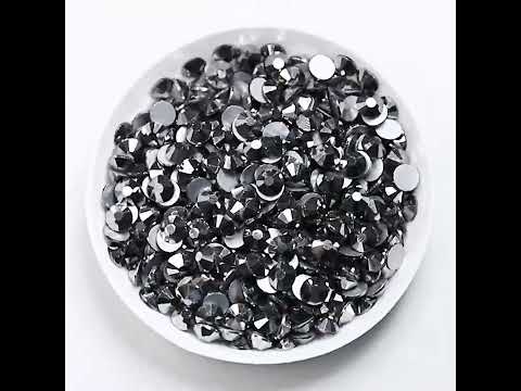 Hämatitglas Flachback -Strass Silber Rücken